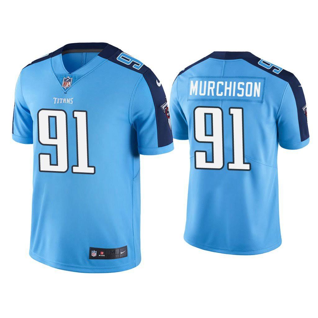 Men Tennessee Titans #91 Larrell Murchison Nike Light Blue Vapor Limited NFL Jersey